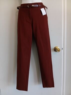 Brown Stretchy Low Rise Pants